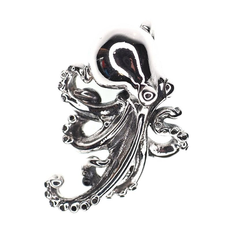 Smooth sterling silver octopus pendant