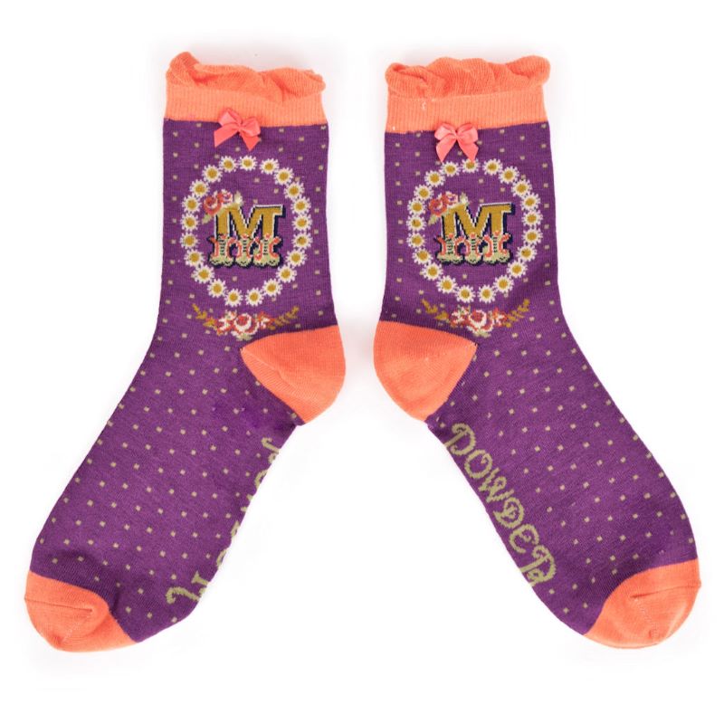 Alphabet socks - M to P