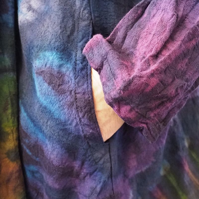 Tie dye straight coat