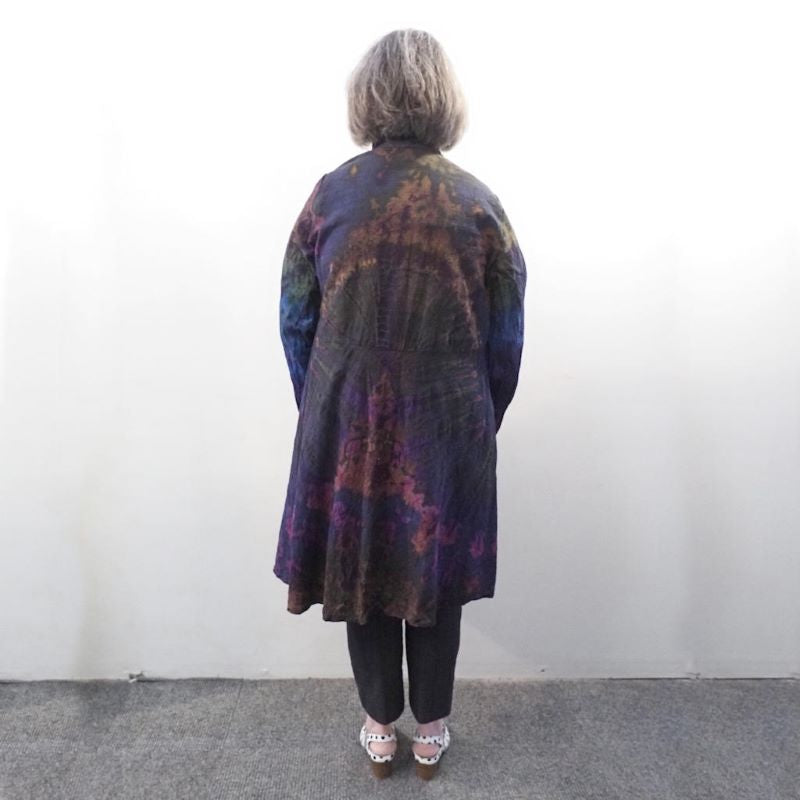 Tie dye straight coat