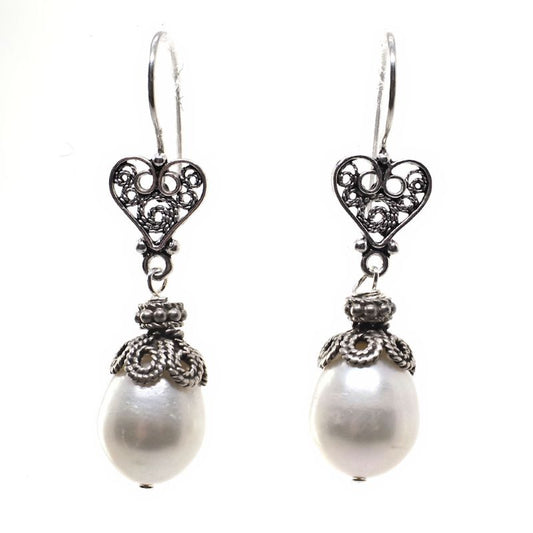 Pearl Heart earrings