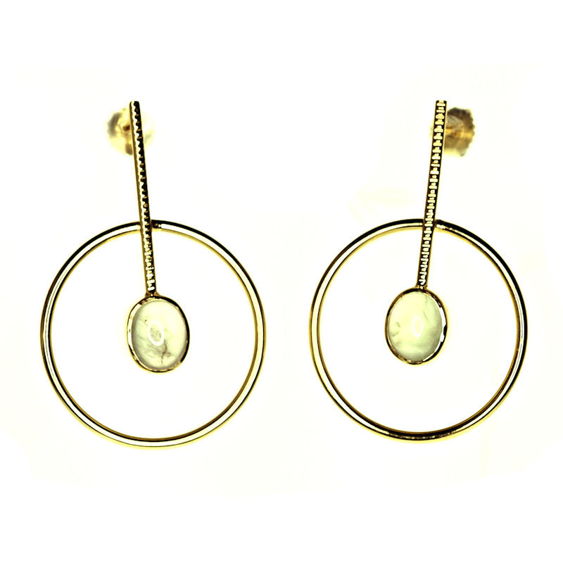 Circle and Dot Moonstone earrings