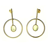 Circle and Dot Moonstone earrings