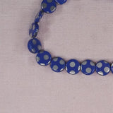 10 mm round blue polka dot Czech discs