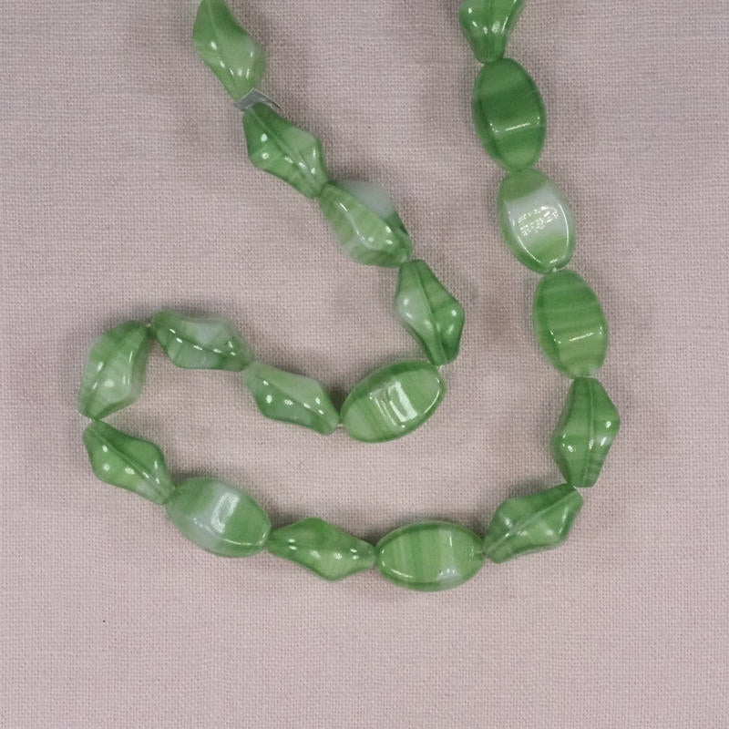 Vintage lime stripe small beads