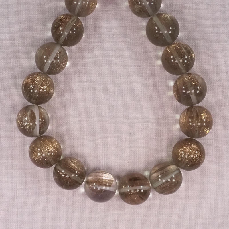 18 mm round gold glitter beads