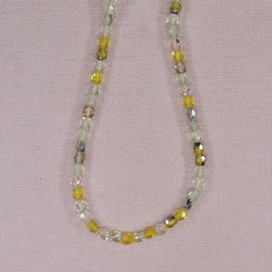 4 mm lemon confetti crystal beads