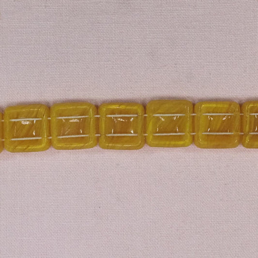 Vintage Czech two-hole square beads