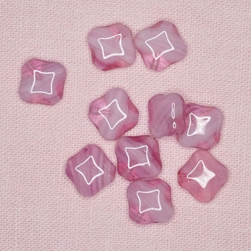 12 mm vintage Czech glass diamond beads