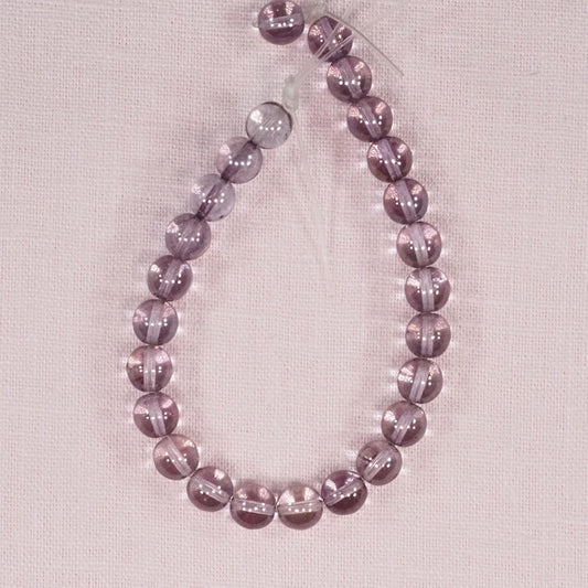 7 mm transparent purple round beads