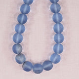 10 mm round Vintage czech blue glass beads