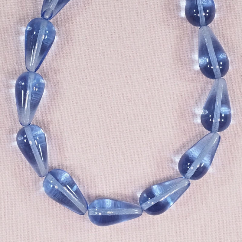 20 mm by 10 mm vintage Czech glass teardrop beads