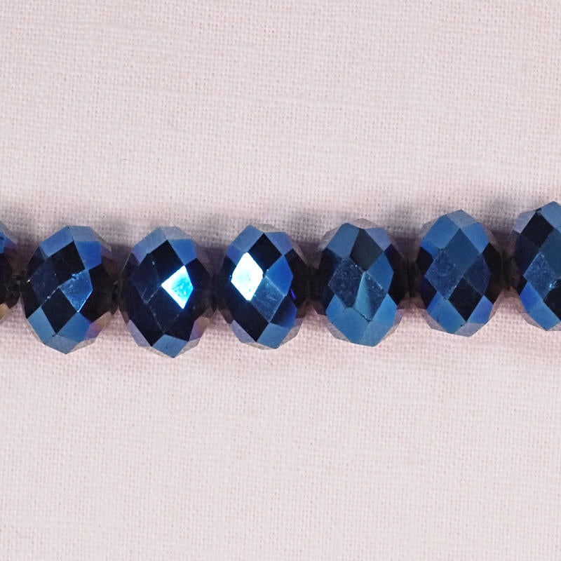 12 mm by 16 mm midnight blue faceted rondelles