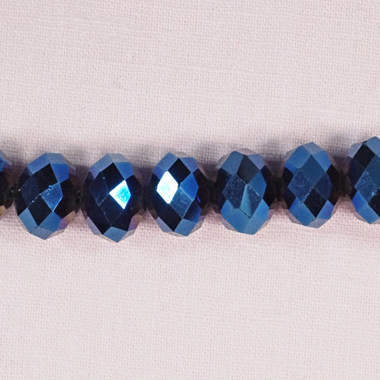 12 mm by 16 mm midnight blue faceted rondelles