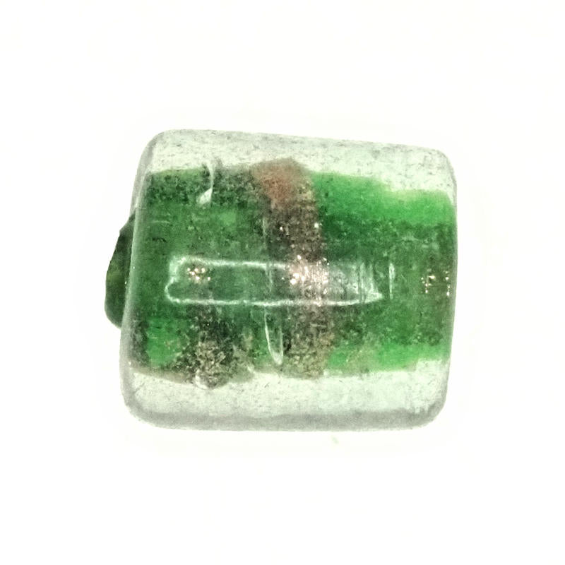 10 mm by 8 mm glass foil-lined lampwork barrels