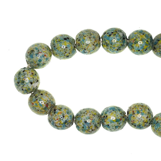 17 mm speckled glass beads