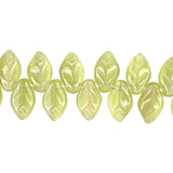 12 mm by 8 mm top-drilled avocado vintage glass leaves