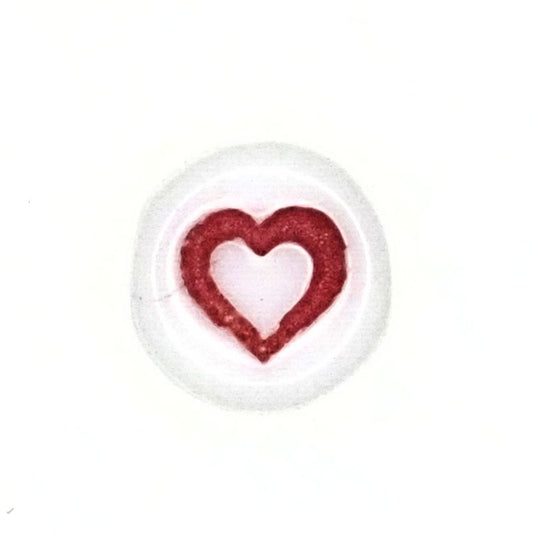 6 mm red and white heart beads