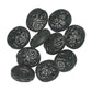 16 mm matte black incised circle beads