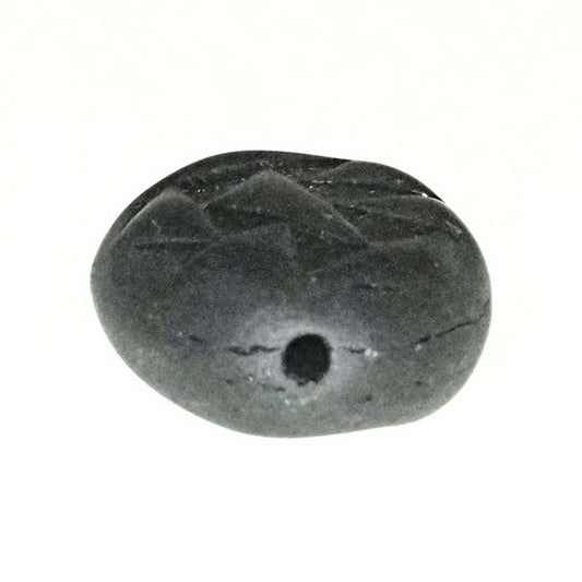 18 mm matte black incised oval beads