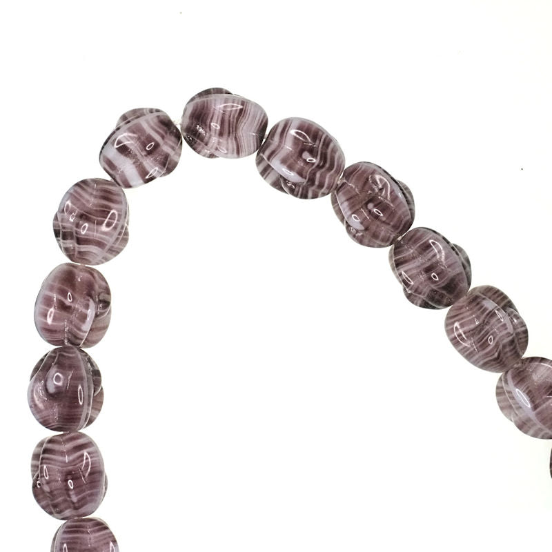 11 mm purple striped irregular beads