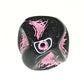 13 mm pink and black groovy beads