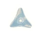 13 mm triangle milk glass with blue beads