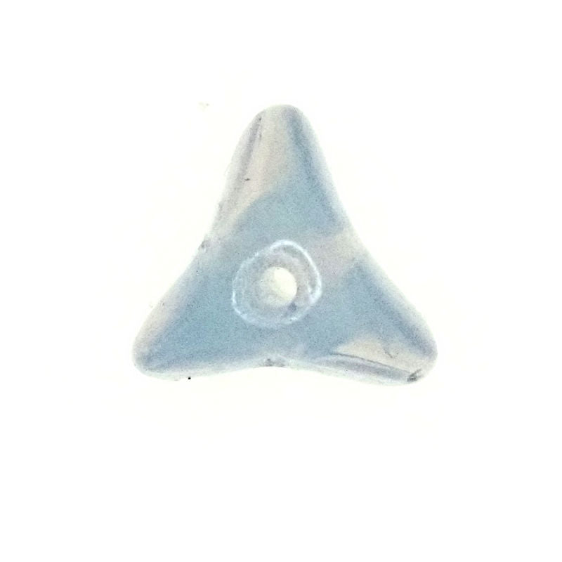 13 mm triangle milk glass with blue beads