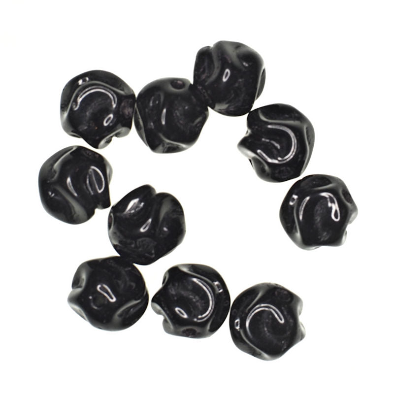 8 mm black pinch beads