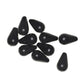 12 mm black teardrop beads