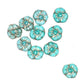 Teal and gold flower beads