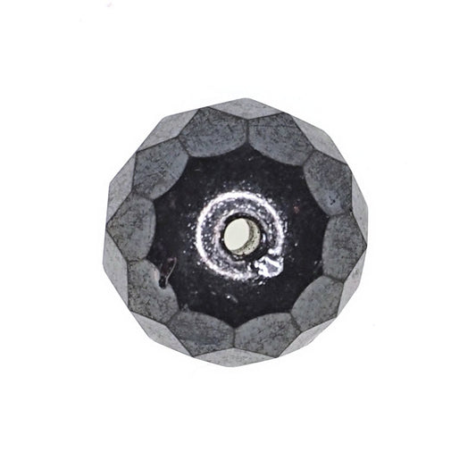 12 mm gunmetal faceted round beads