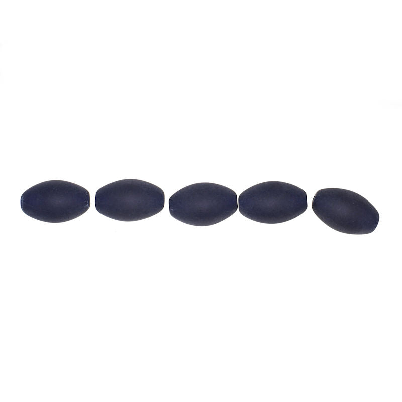 20 mm frosted matte sapphire football beads