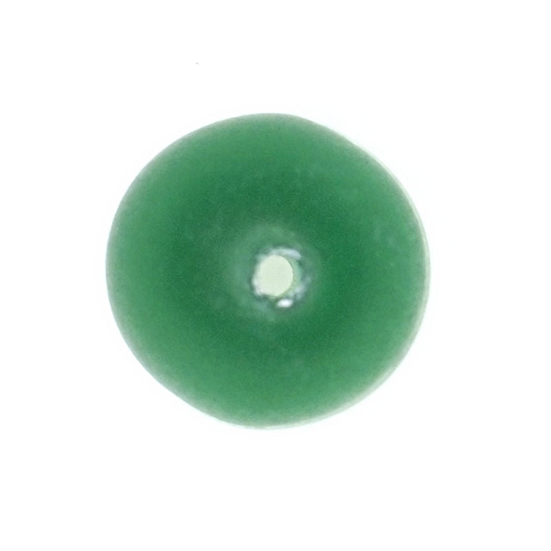 15 mm frost green football beads