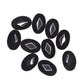 18 mm black flat oval beads