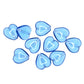 11 mm sapphire blue heart beads