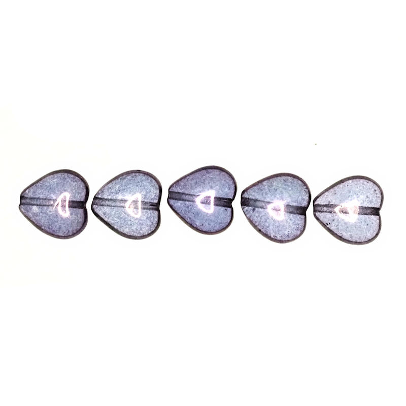 11 mm purple heart beads