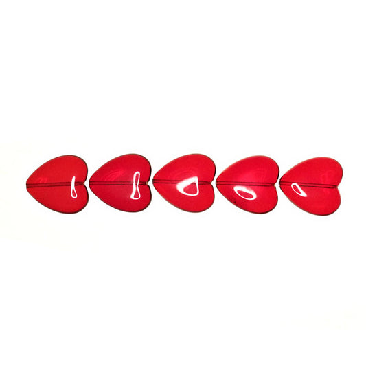 23 mm red heart beads