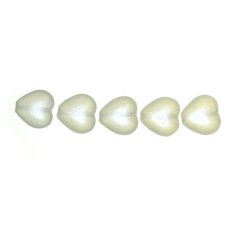 11 mm white pearl heart beads