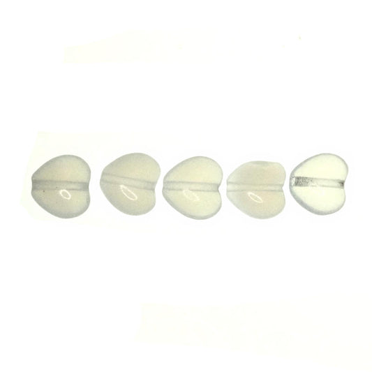 7 mm milk glass heart beads