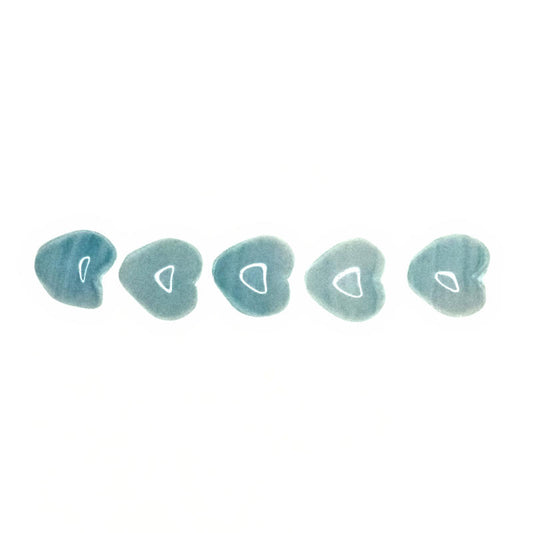 6 mm blue striped heart beads