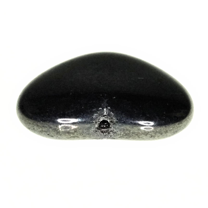 23 mm hematite glass heart beads