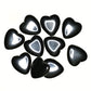 23 mm hematite glass heart beads