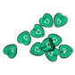 15 mm emerald green heart beads