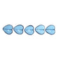 16 mm light blue heart beads