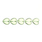 11 mm lime green heart beads