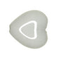 14 mm white opaque heart beads