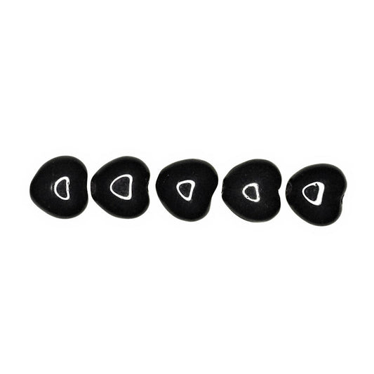 7 mm black heart beads