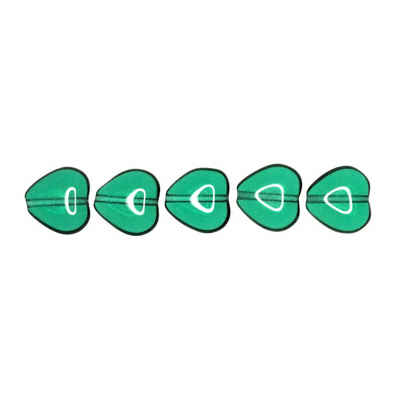 6 mm green heart beads