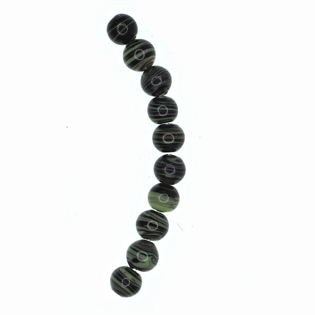 Lime green stripe bead